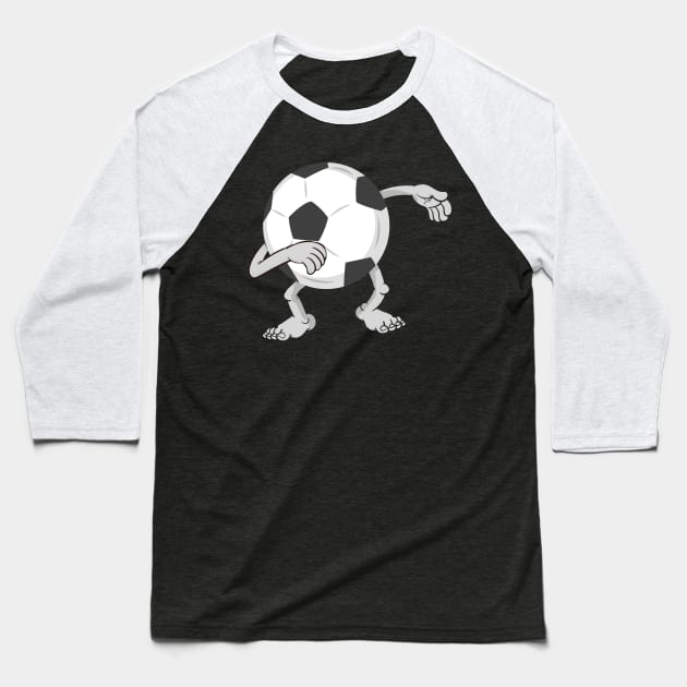 Funny dabbing soccer ball Baseball T-Shirt by williamarmin